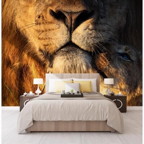 Bacal Custom Photo Wallpaper Mural Brown Animal Lion Photo Mural 3D Living Room Sofa Bedroom Background Decor Paper Papier Peint