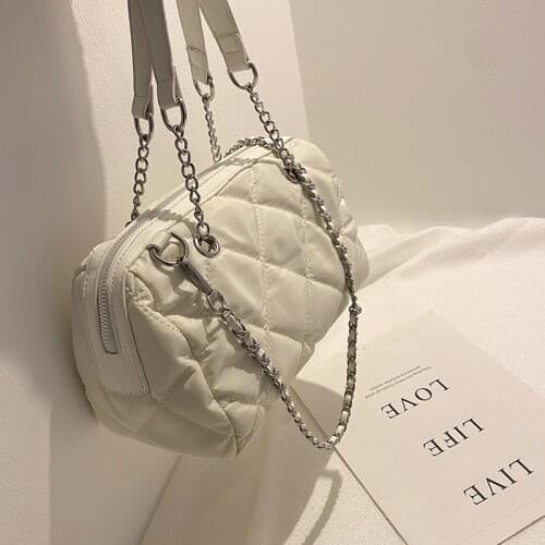 Design Diamond Chain Handbags Autumn/winter Popular New Style 2021 Fashion Messenger Bag Down Cloth Handbag Width: 25cm