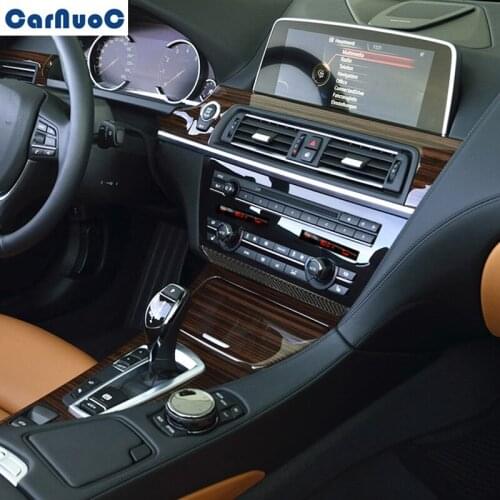 For BMW 6 Series F12 F13 Coupe Covertible 2011-2018 Car Center Console CD Lower End Panel Trim Carbon Fiber Sticker Accessories