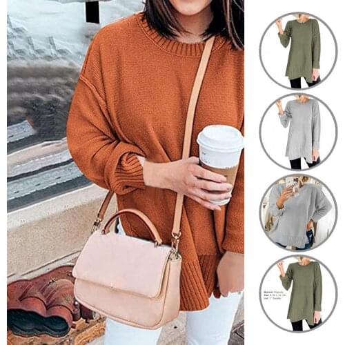 Elastic Great Loose O Neck Spring Sweater Anti-shrink Sweater Long Sleeve for Dating