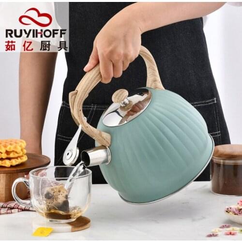 Pumpkin Pot Whistle Kettle Wood Grain Handle Singing Kettle Hot and Cool Kettle