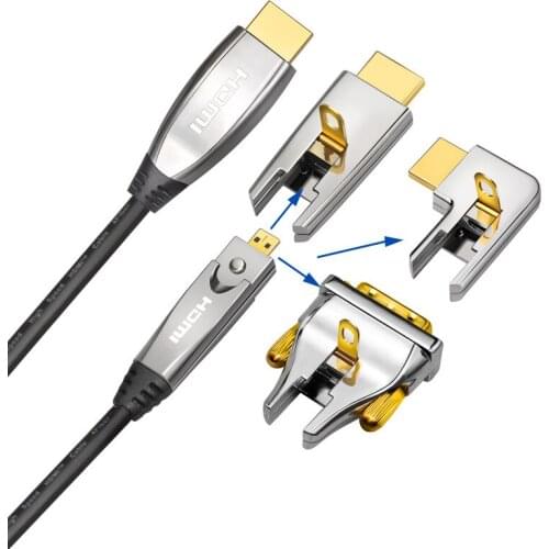 HDMI-Compatible Optical Audio Cable 18Gbps 4K DVI Micro HDMI Fiber Optical Cord Engineering Wiring For PS4 Projector Compute
