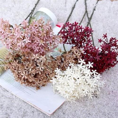 7Pcs Fake Winter Jasmine (2 heads/piece) 27.56" Length Simulation Retro Plastic Flowers for Wedding Home Artificial Flowers