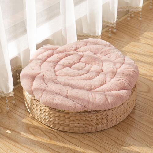 Japanese Style 53x53cm Round Shorthaired Rose Cushion Home Floor Chair Decor Cushion Pad Car Mat Chair