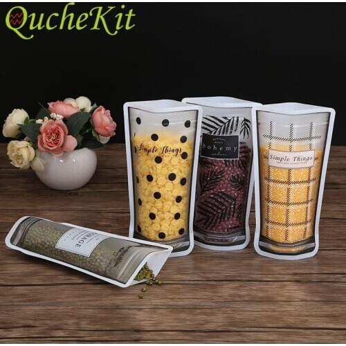 Reusable Mason Jar Zipper Bottles Bags Portable Nuts Candy Cookies Sealed Bag Fresh Food Snacks Storage Bag Kitchen Organizer