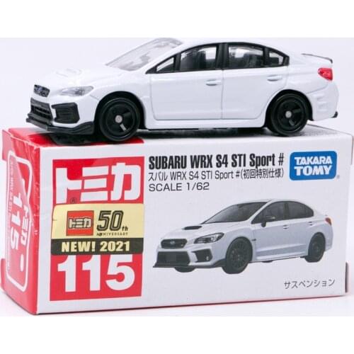 Takara Tomy Tomica No. 115 1st Special Edition SUBARU WRX S4 STI Sport White Scale 1:62 DieCast Car Model Toy for Boys