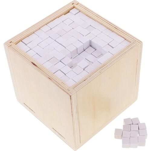 Montessori Mathematics Material 1000 Geometric Blocks Cube Puzzles with Wooden Case Early Learning Toy Gift for Children Kids