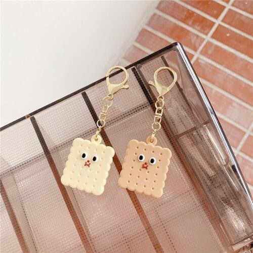 Cartoon Biscuit case for AirTag Strap Key Ring Silicone Loop Unique Soft Universal Finger Strap Charm Lanyard for AirTag