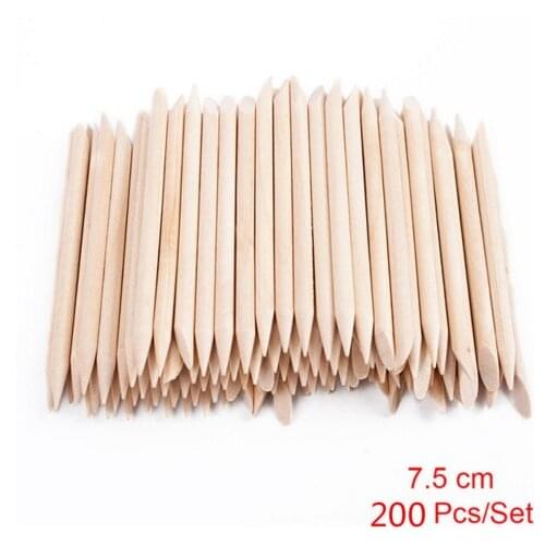 New 200pcs/set 100pcs/set Orange Women Lady Double End Nail Art Wood Stick Cuticle Pusher Remover Pedicure Manicure Tool Set