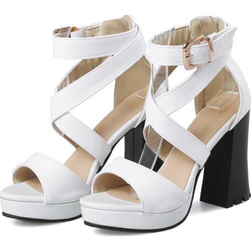 New fashion Gladiator Sandals Women shoes Small and Big Size 32- 50 Party Wedding Shoes Open Toe High Heels Woman Pumps T8675