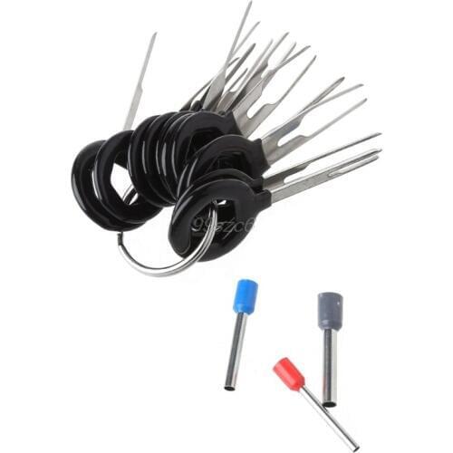 OOTDTY 11 Pcs Auto Car Plug Circuit Board Wire Harness Terminal Extraction Pick Connector Crimp Pin Back Needle Remove Tool Oct