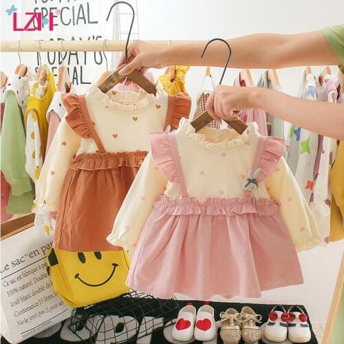 LZH Autumn Girl Kids Dress Long Sleeve Childrens Princess Dress Splicing Clothes Baby Girl Costume 2021 Newborn Baby Clothing