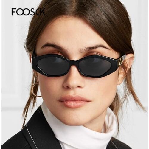 FOOSCK Small Oval Sunglasses For Women Retro Leopard Shades Brand Designer Sexy Ladies Sun Glasses Goggle Oculos UV400