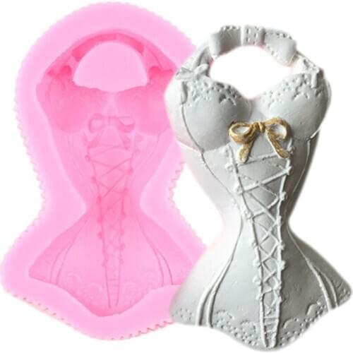 Skirt Dress Shaped Silicone Mold Wedding Fondant Cake Decorating Tools DIY Kitchen Baking Candy Clay Chocolate Gumpaste Moulds