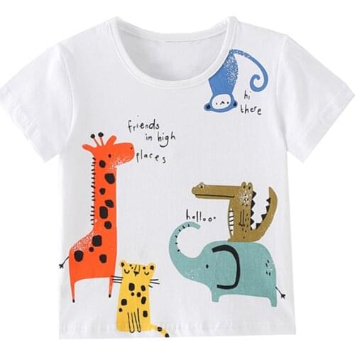 Jumping Meters New Arrival Animals Print As Photos For Summer Boys Girls T shirts Hot Selling Cute Tops Toddler Shirts