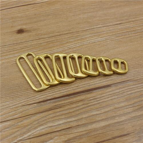 DIY solid brass leather craft bag wallet backpack two hole adjustable belt buckle ring 10pcs/lot