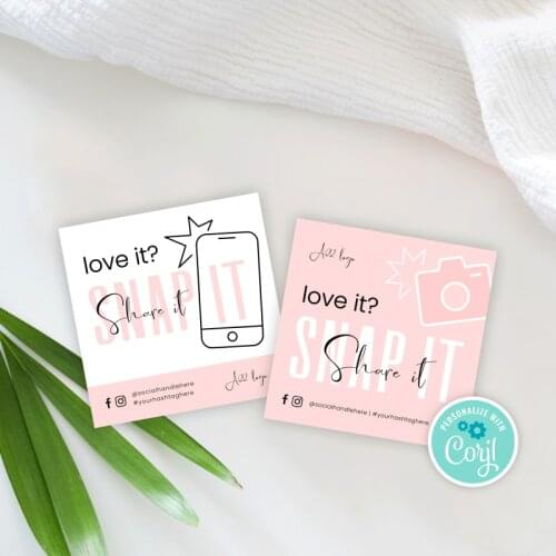 Snap & Share Card Template Pastel Pink