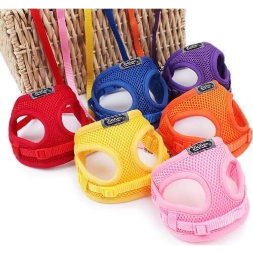 Dog Leads Harness Mesh Dog No Pull Soft Breathable Vest Pet Supplies Chihuahua Yorkshire Terrier Arnes Perro gato correa