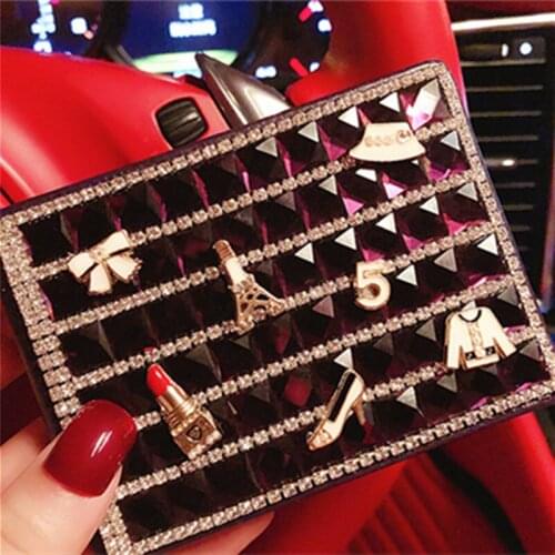 Cute Diamond Drivers License Leather Female Driving Cover 2 In 1 Universal Fashion Thin Driver License case