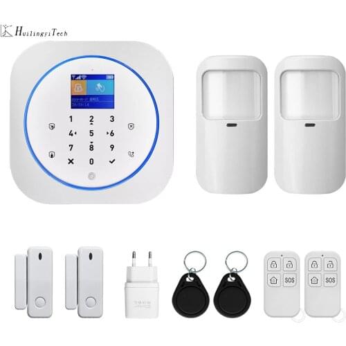 Gsm Home Security Wifi Alarm System Support alexa Google Assistant Tuya LCD Touch Keyboard Alarm Kit Huilingyitech