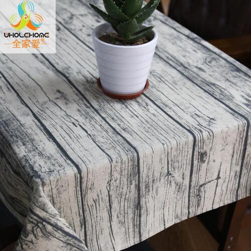 Retro Wood Grain Tablecloth Cotton Linen Fabric Table Cloth Cover Home Decoration for the Kitchen 1PCS/Lot