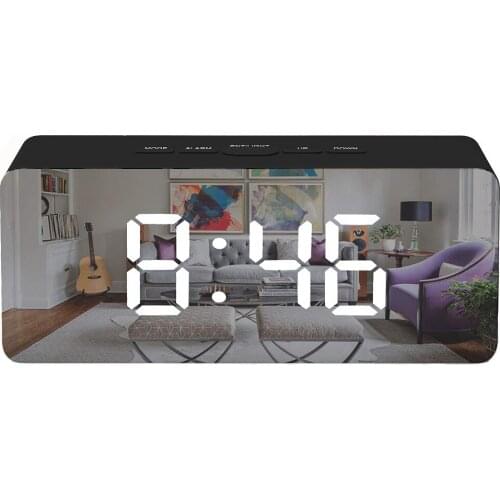 LED Digital Alarm Clock Snooze Temperature Date Display Desktop Mirror Clocks Home Table Decoration Electronic Clock