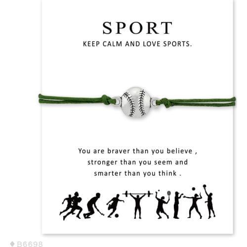 Unisex Friendship Statement Sports Make a Wish Silver Tennis Basketball Baseball Bracelets for Women