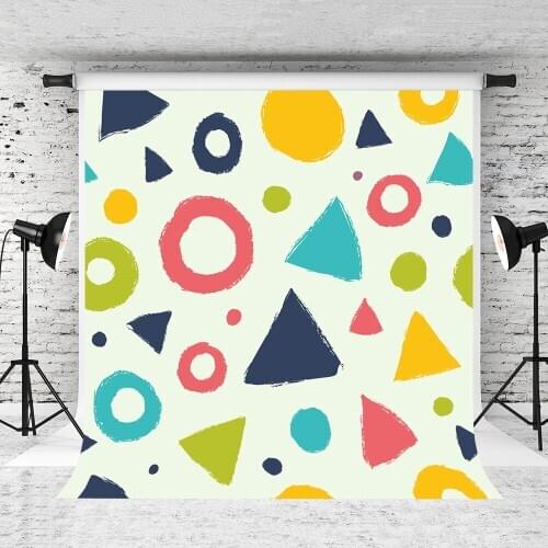 VinylBDS 5x7ft Photography Backdrop Photo Cartoon Geometry For Children Background Backdrop Backgrounds For Photo Studio