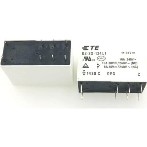 10PCS New TE TYCO OEG OZ-SS-124L1 8PINS 24V 16A Power Relay Original