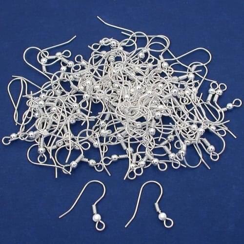 1000pcs Silver Plated Hypo-Allergenic Earring Hooks lead and nickle free 15mm