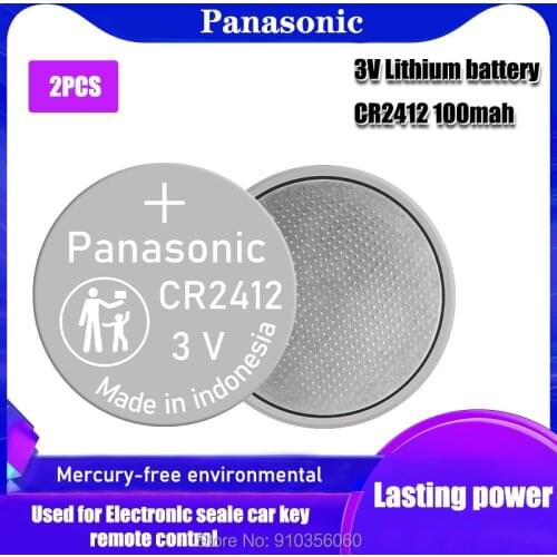 2pcs/lot Panasonic CR2412 3V Lithium Coin watch Key Fobs Battery Batteries Cell For swatch watch For LEXUS Car Controller