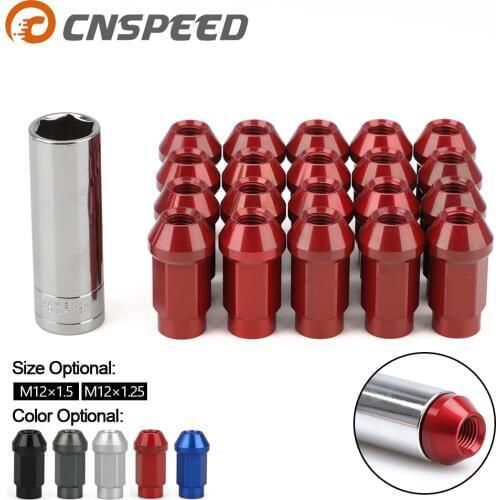20pcs M12x1.5 M12*1.25 Racing Car Modification Hex 19MM Wheel Nuts Lug Nut Bolts 7075-T6 Aluminum JDM style