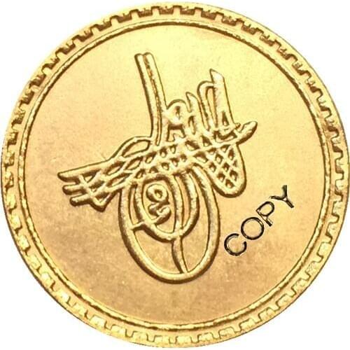 24-K Gold plated Egypt 1703 - Ahmed III gold Coin copy 19MM