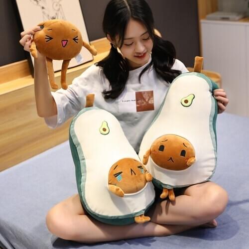50cm Cute Plush Avocado Toys Stuffed Pilliow Plush Plants Soft Pillow Sofa Cushion Stuffing Doll Avocado Doll for Kids Toys Gift