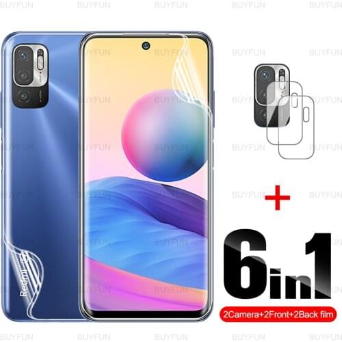 6in1 HD Front Back Hydrogel Film For Xiaomi Redmi Note 10 5G safety soft film for redmi redmy note 10 pro max 10s camera film