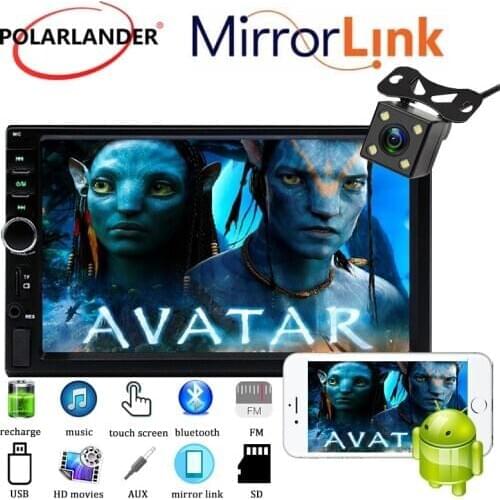 7inch 2 Din Android MP5 Touch Car Radio Multi-lingual EQ Sound Projection 12V 1080P Bluetooth TF SD AUX FM USB Mirror Link