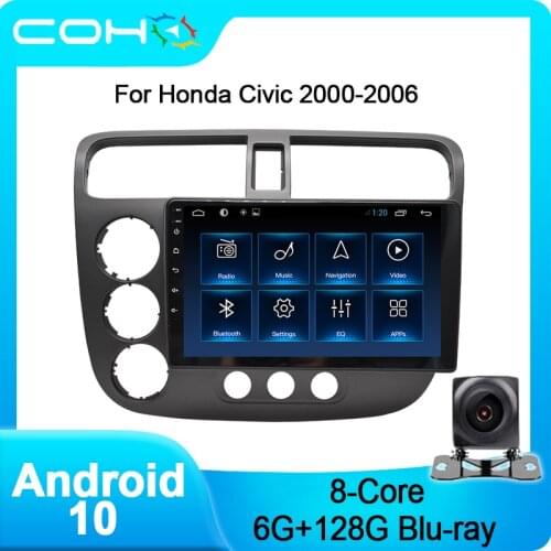 COHO For Honda Civic 2000-2006 Car Multimedia Player Gps Dvd Radio Android 10.0 Octa Core 6+128G