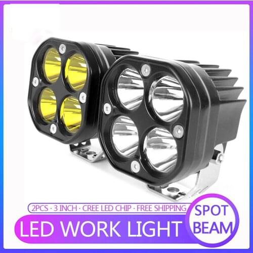 Car led light bar 12V 24V 40w Spotlight light led Square White Yellow for Niva lada 4x4 Fso flash light auto led work light