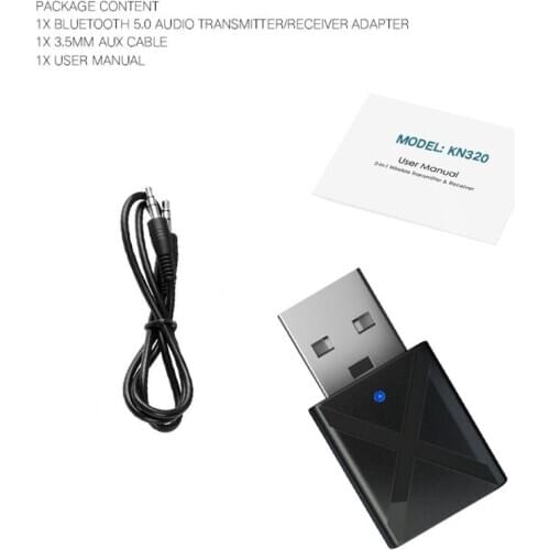 2in1 USB Wireless Bluetooth Transmitter Receiver Stereo Audio Music Adapter With 3.5mm Audio Cable For Home TV MP3 PC Car