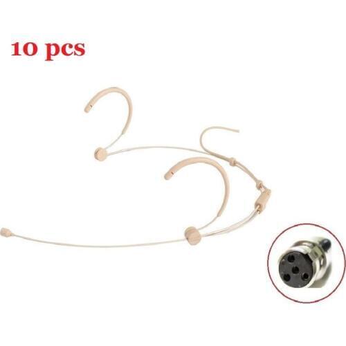 Bolymic 10 PCS Headset headworn microphone Microfone for Shure Wireless mic XLR 4Pin