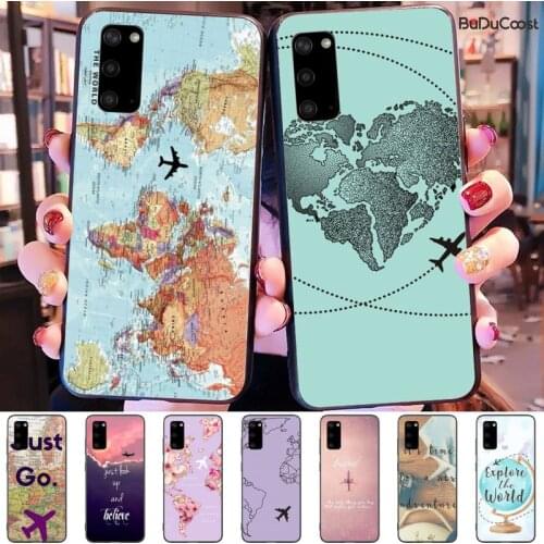 Chenel World travel plane Soft Luxury Unique TPU Phone Case Cover For Samsung Galaxy S9 S10 S10E S6 S7 S8 S9 S9Plus S5 S20 Cases