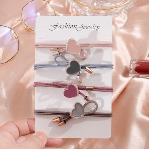 Pink Sequins Heart Bear Star Pentagram Dog Elastic Hair Accessories for Women Girls Elastic Hair Band Children Rubber Band Hot