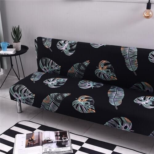 Elastic Leaves Printed Sofa Bed Covers Without Armrest Tight Wrap Couch Cover Stretch Furniture Flexible Slipcovers Sofa Towel