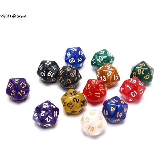 New 1PC Durable Pearlized D20 Dice Acrylic 20 Sided Dice For Board Game