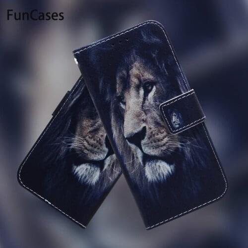 Animal Case Leather Cover For Box Samsung Galaxy A10 A10S A30S A50S M10 M20 M30S Panda Tiger Lion Wolf Owl Magnolia Flower DP26F