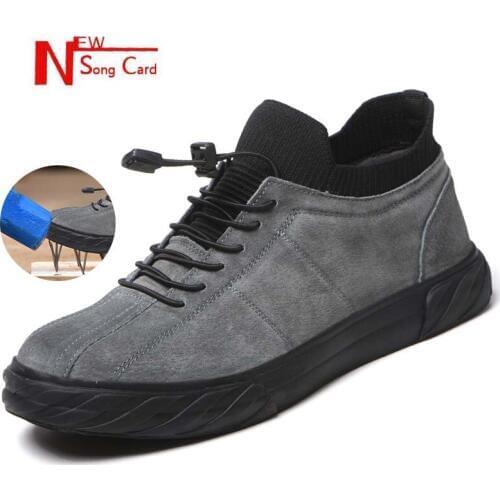 Mens new labor insurance shoes light and comfortable safety anti-smashing anti-piercing shoes breathable work boots soft bottom
