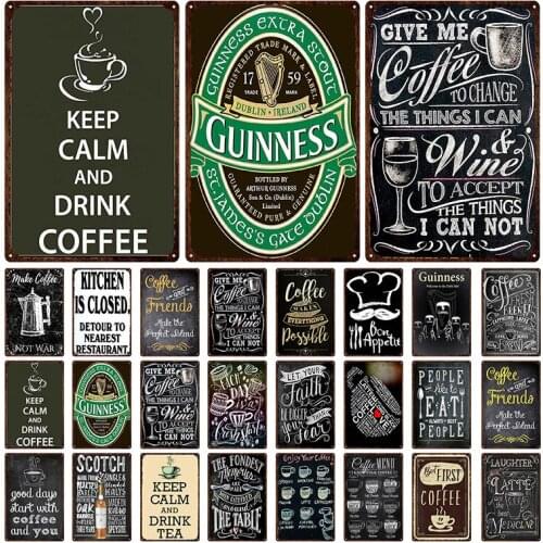 Chalkboard Style Guinness Metal Tin Signs Dads BBQ Plaque Metal Vintage Wall Bar Home Art Kitchen Shop Decor 30X20CM