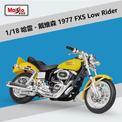 Halolo Maisto 1:18 Harley 1977 FXS Low Rider Model Car Simulation Alloy Motorcycle Metal Toy Car Childrens Toy Gift Collection