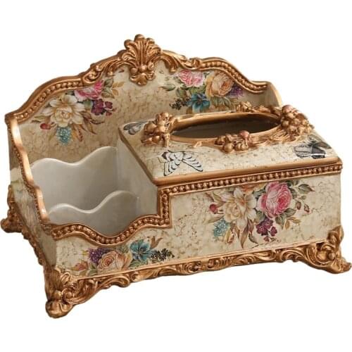 Fashion Multifunctional Tissue Pumping Decoration Box American Style Remote Control Storage Box