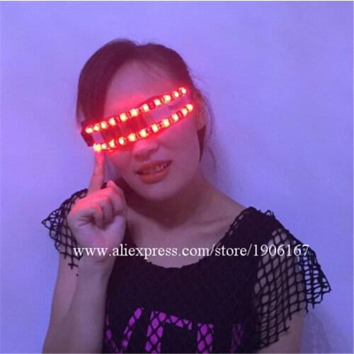 New Design Led Full Color Luminous Flashing Glowing Halloween DJ Club Party Glasses Can Change 7 Colors Free Shipping